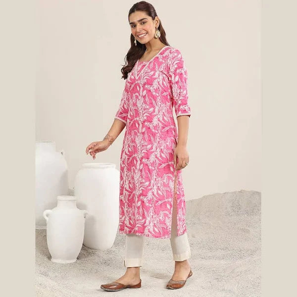 Libas Women's Printed Rayon Straight Kurta